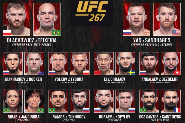 UFC 267: Blachowicz vs. Teixeira - Resultados - MMA Brasil
